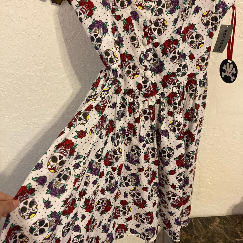 NWT Hell Bunny Skull Roses Dress HT RARE - Picture 2 of 10